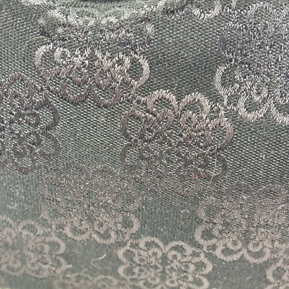 Kathy Van Zeeland Black Floral Jacquard Satchel Handbag Gold Heart Charm Studded - Picture 15 of 16